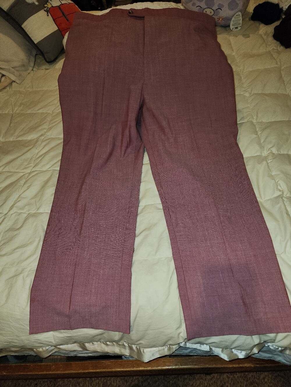 Mens Vintage Sansabelt Mauve Pink Dresspants 50x29